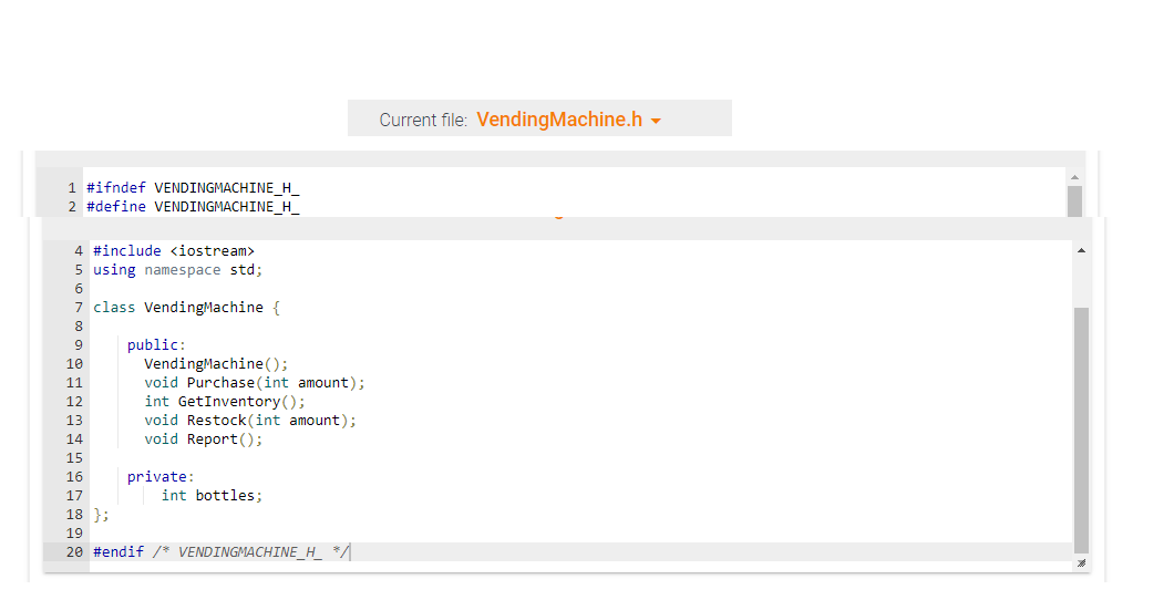 File is marked as read only Current file: VendingMachine.cpp