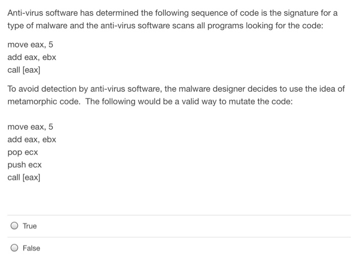  solve the following cyber security multiple choice true / false problems