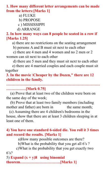  the subject is Combinatorics analysis subject : combinatorial analysis 1. How