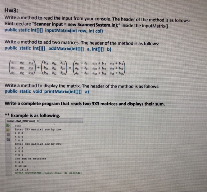  Hw3: Write a method to read the input from your console.