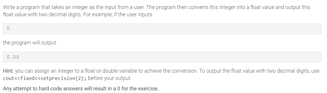 In C++ please! Write a program that takes an integer as the