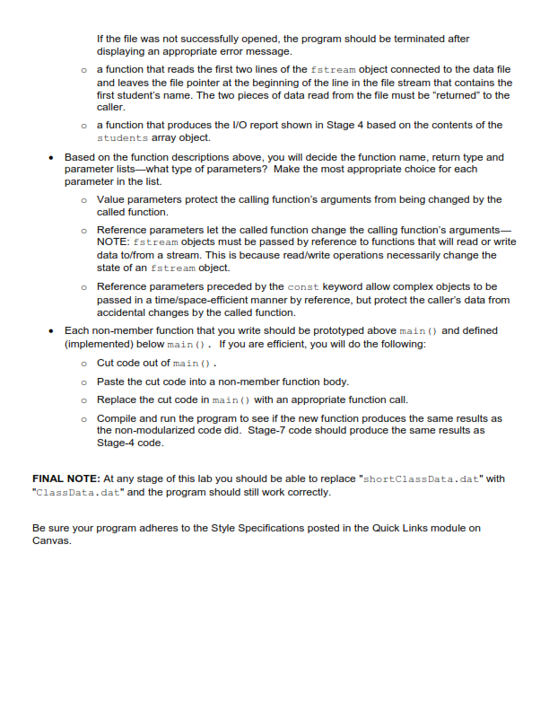 student's names and test scores. In this lab, you will again process