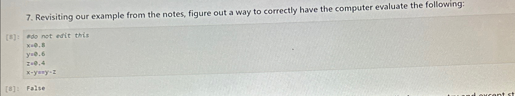  Revisiting our example from the notes, figure out a way to