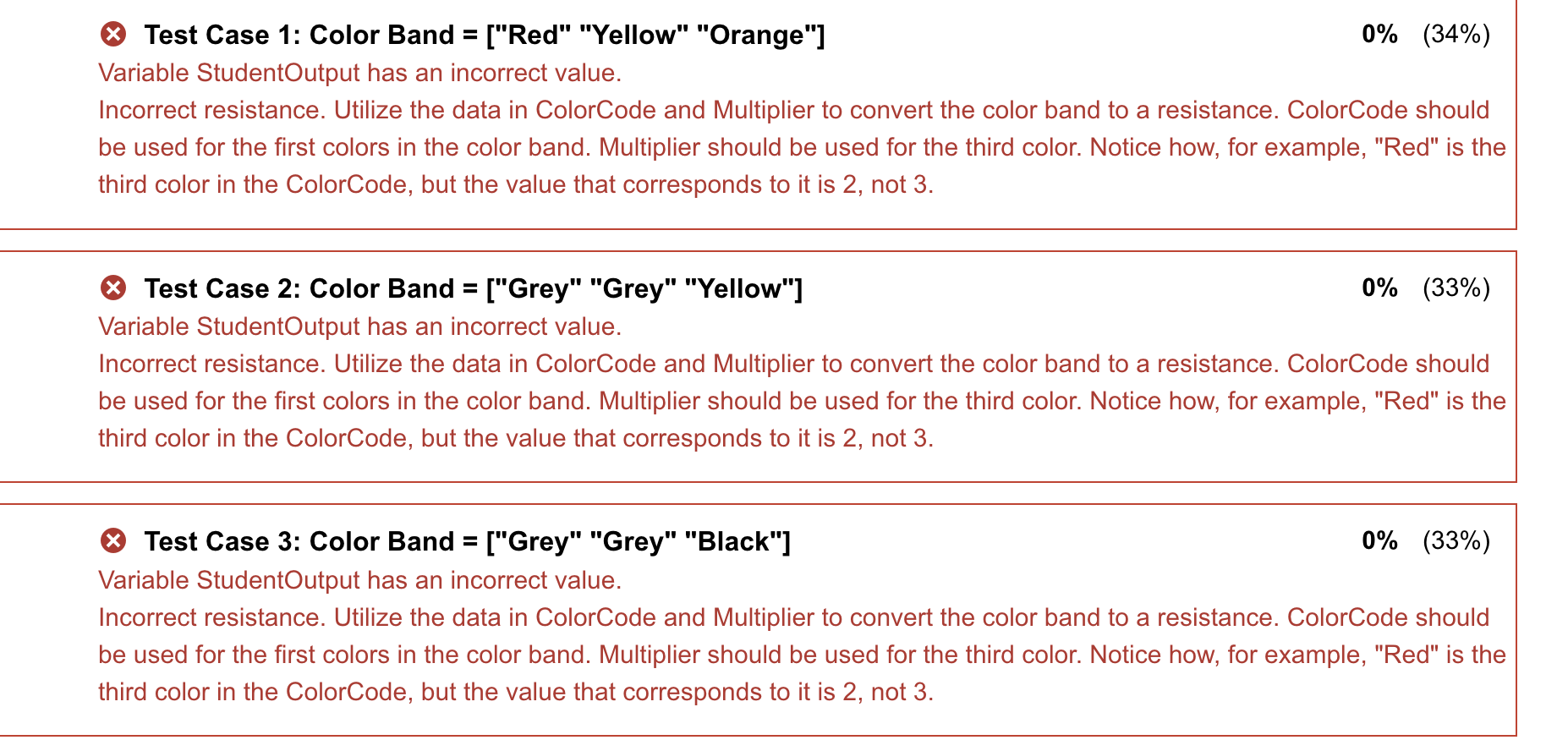 to a numerical resistance in [ohms] Inputs: (1) 13 string vector that