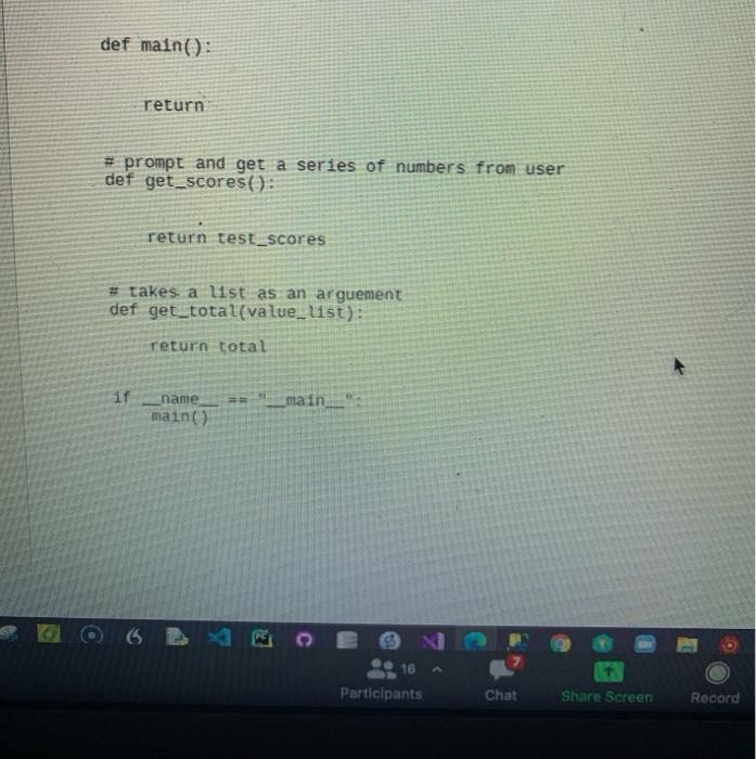 of numbers from the user. 1. The program should ask the user