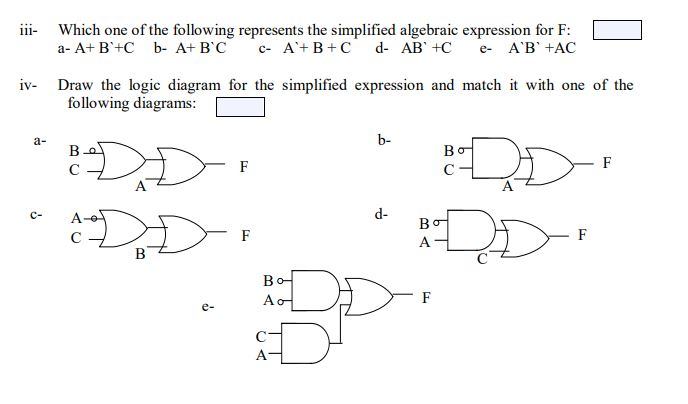 by inserting 0 or 1 for F. A B C F (AB