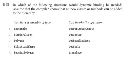 Please give a thorough explaining for each. Thank you! E18 In which