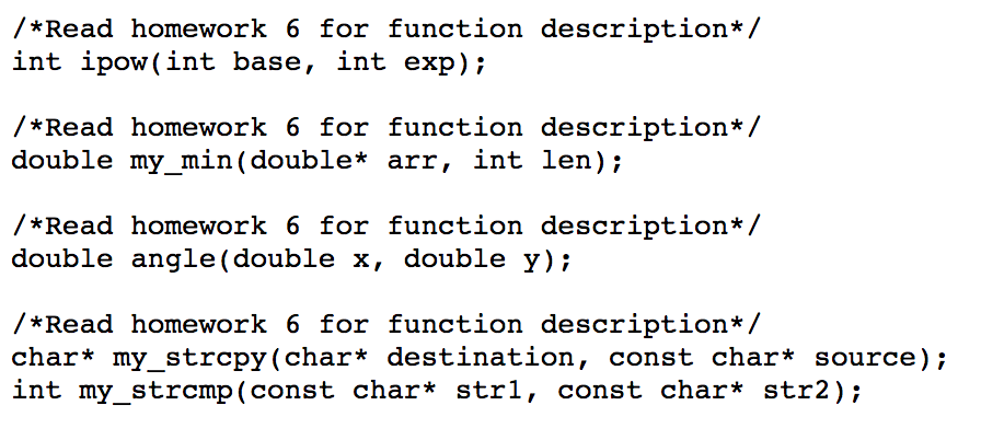 Do not modify hw6.h, as you have no reason to. We have