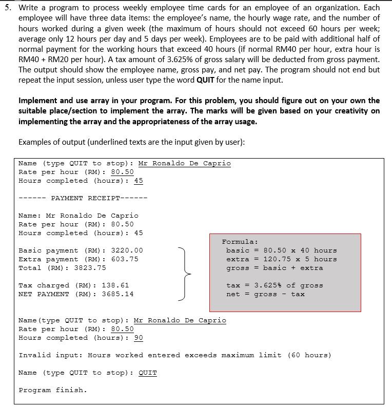 TESTING: Perform a complete run of the program, and for each
