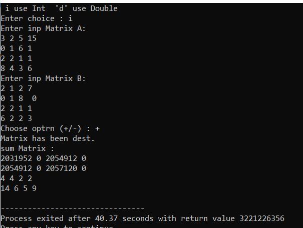 Matrix sum in the first two rows is wrong. Can you correct