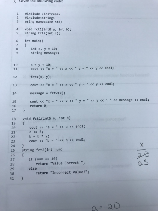  C++! A) what is printed by the following program? B) what