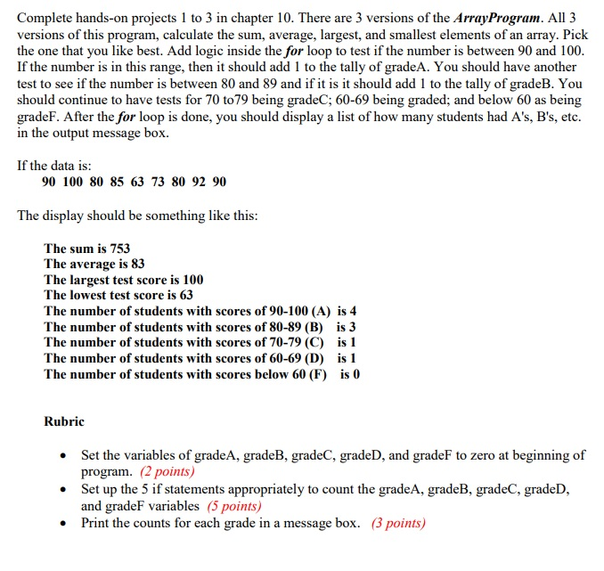  In Java code please Complete hands-on projects 1 to 3 in
