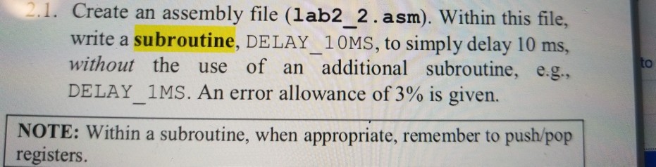 2.1. Create an assembly file (1ab2_2. asm). Within this file, write