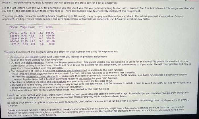 help me with this c program Write a C program using multiple