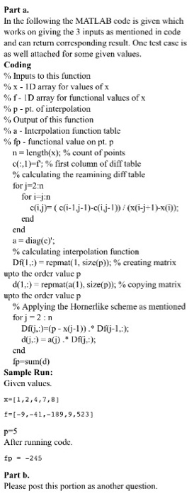 form of the interpolation polynomial we need to compute the coefficients, co
