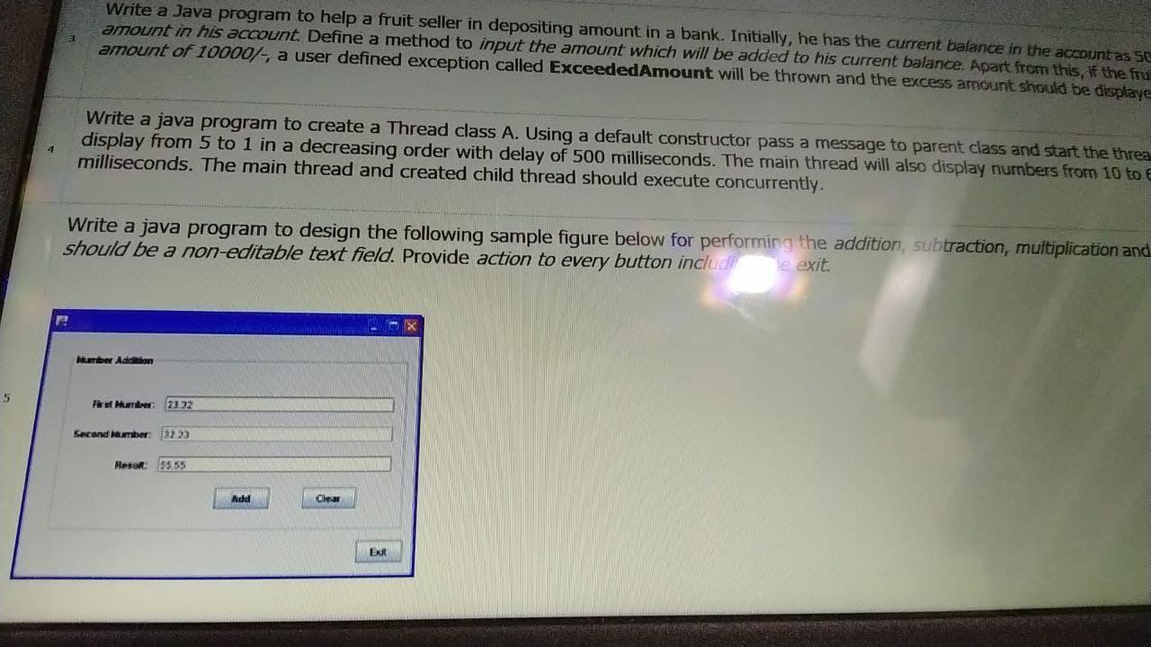 Question 5 the calculator one Write a Java program to help a