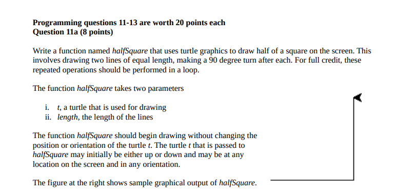 Programming questions 11-13 are worth 20 points each Question 11a (8