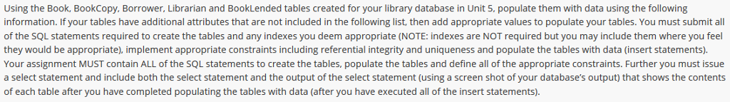 ******DATABASE 1 IN OPENOFFICE 2 Using the Book, BookCopy, Borrower, Librarian and