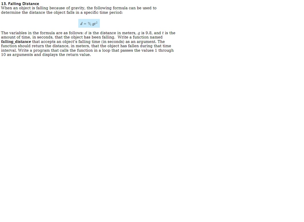 PYTHON Write the following program from . The answer to each problem