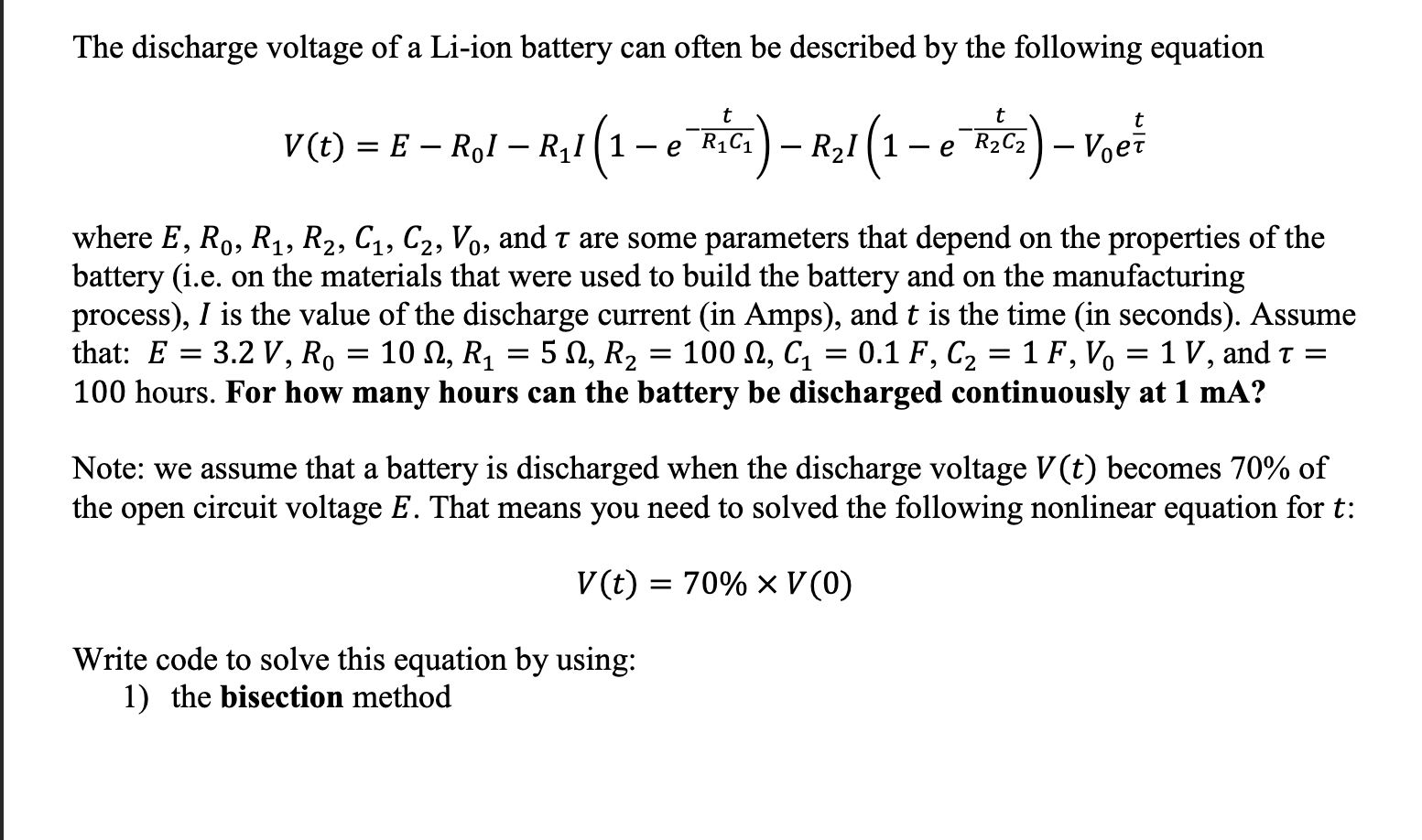 Using C++ or python to show bisection, if possible can you show