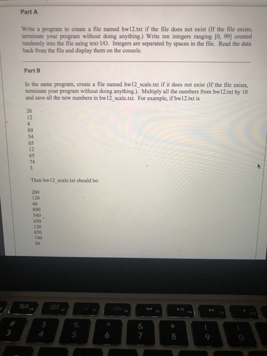  Part A Write a program to create a file named hw12.txt