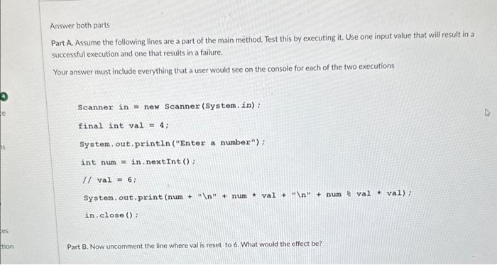  question 1 question 2 question 3 Answer both parts Part A.