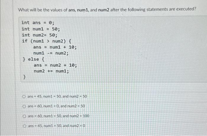 Assume the following lines are a part of the main method. Test