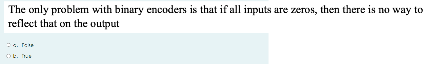  The only problem with binary encoders is that if all inputs