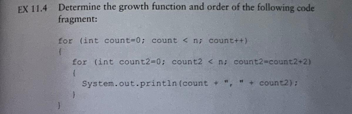 The growth function should include all terms, the order should be expressed