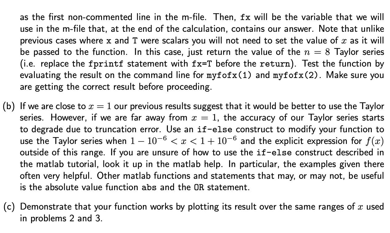 matlab function that can evaluate f(x) to a given accuracy for any
