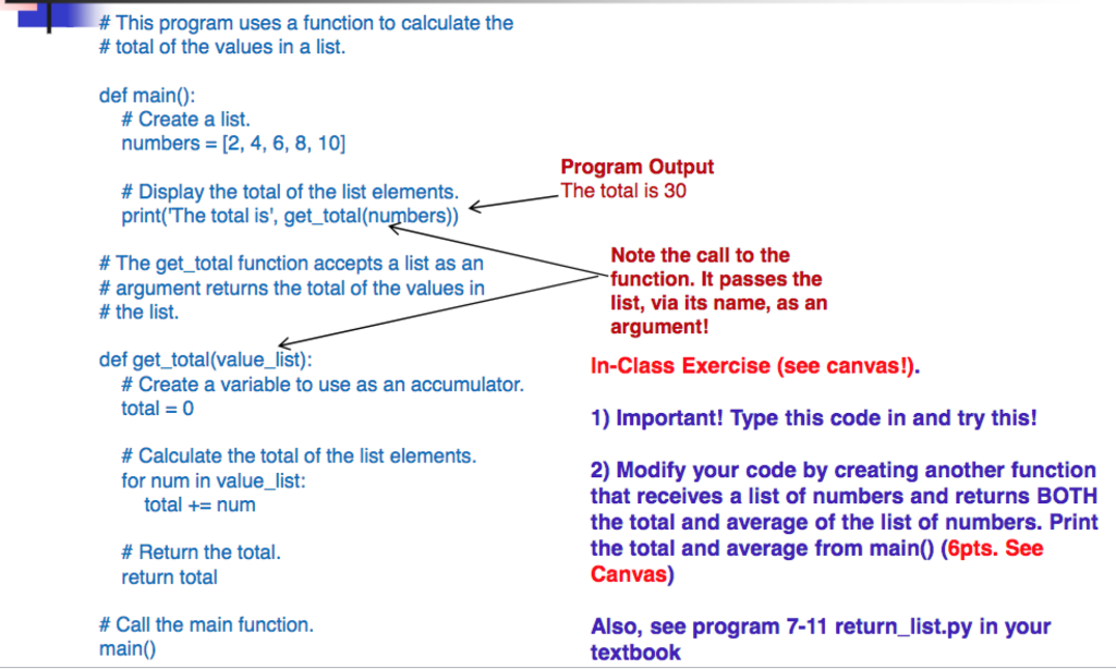 # This program uses a function to calculate the # total