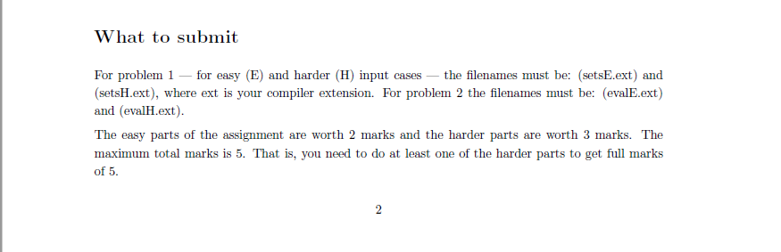 marks. You need to solve one of the following two problems Problem
