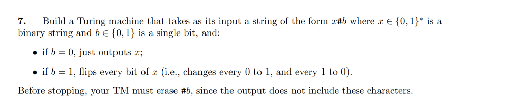  Build a Turing machine that takes as its input a string