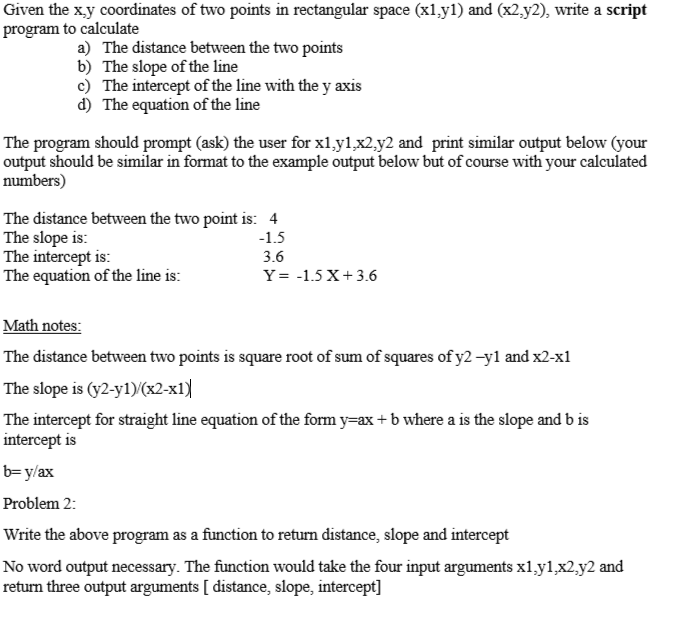 Need Problem 2 answer please in MathLab my code for #1 x1=input('Input