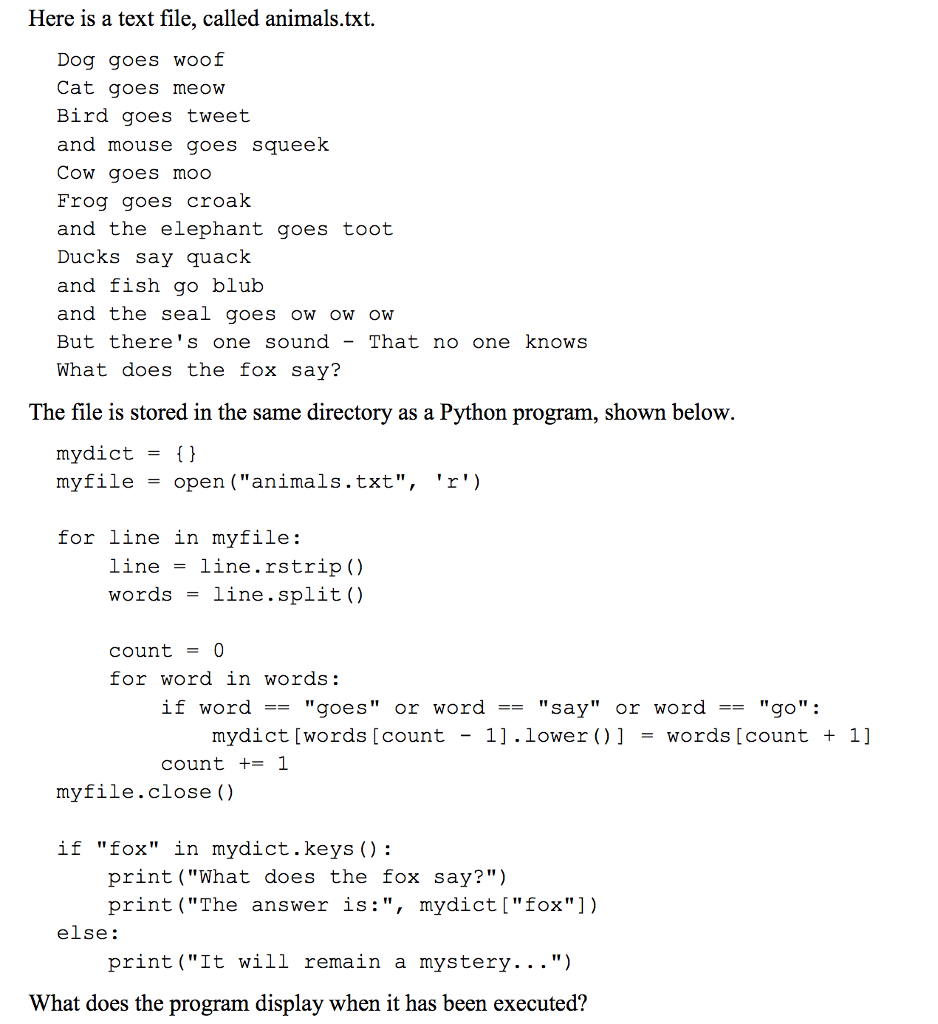 Python Question. Can you explain thoroughly Here is a text file, called