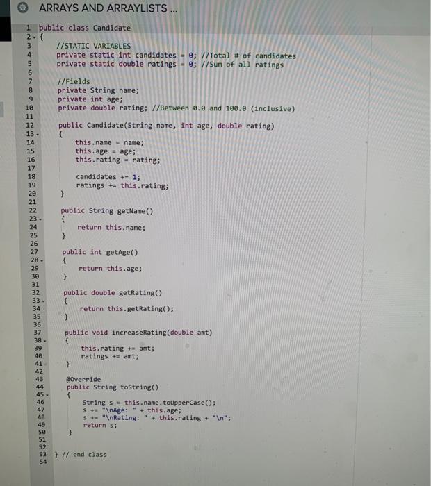  13 - 23 - ARRAYS AND ARRAYLISTS ... 1 public class