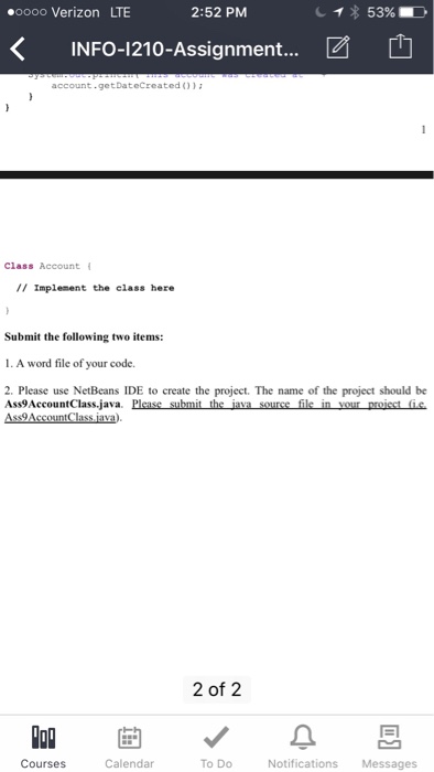 Design a class named Account that contains: A private int data field