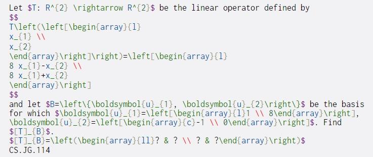  Let $T: R^{2} ightarrow R^{2}$ be the linear operator defined by