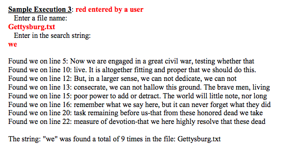 1 (35 points): grep We wish to create a utility that will