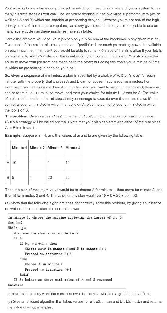 I need help with this problem: You're trying to run a large