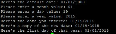 constructors when they're allocated in memory too! Note that the CDate::SetMonth, CDate::SetDay