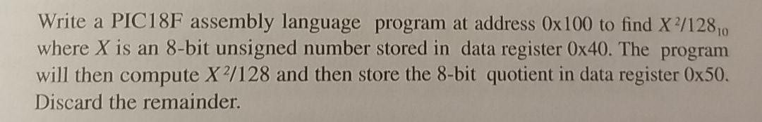 Please answer the following question below using assembly language programming. Please include
