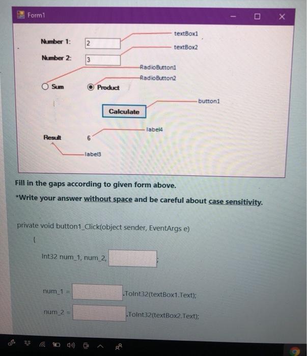  c sharp .. c# Form1 o Number 1: 2 textBox textBox2