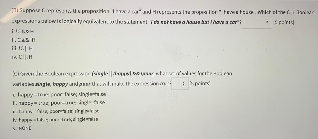 each expression, where A, B and Care Boolean variables and o denotes