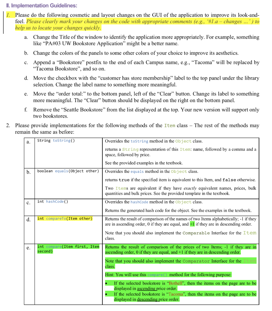 I don't know how to write the method which have a yellow