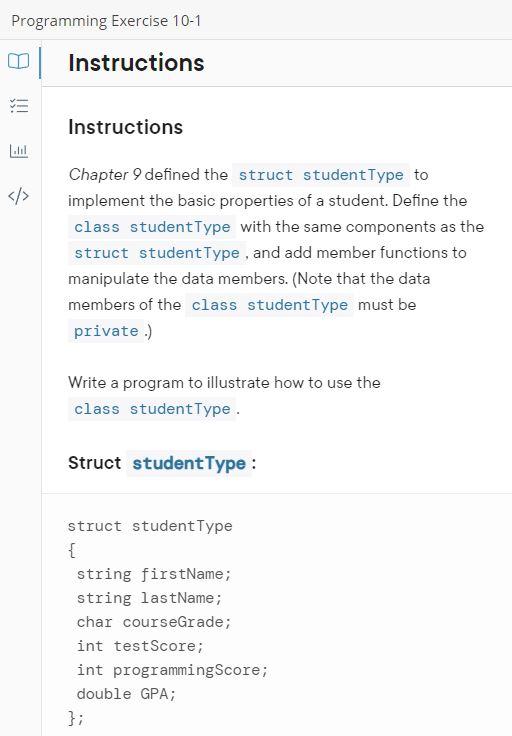  Programming Exercise 10-1 | Instructions Instructions 1.0.1 Chapter 9 defined the