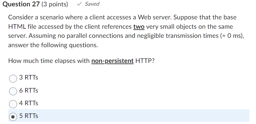 that the base HTML file accessed by the client references two very