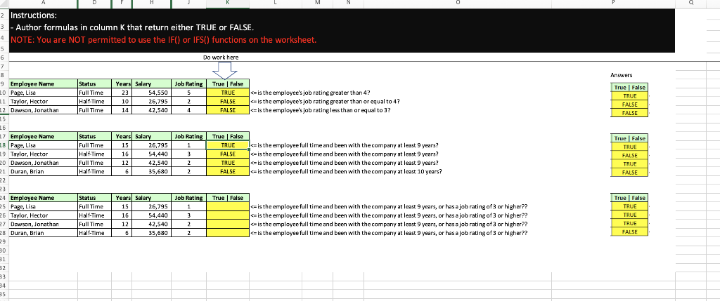  Need a help last 4 yellow cells formula without using IF