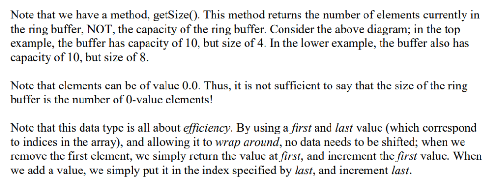 constructor to create an empty buffer, with given max capacity RingBuffer (int