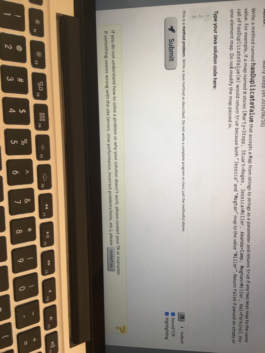  ty stepp (on 2016/06/16 Write a method named hasDuplicateValue that accepts